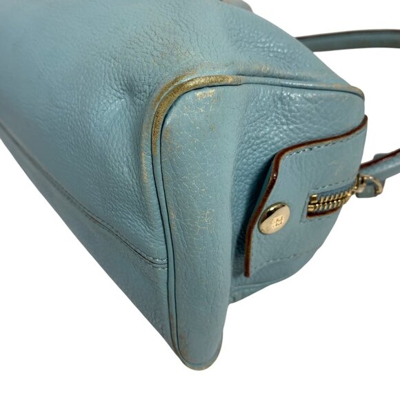 KATE SPADE Light Blue Pebbled Leather Barrel Baguette Shoulder Hand Bag - Picture 7 of 16